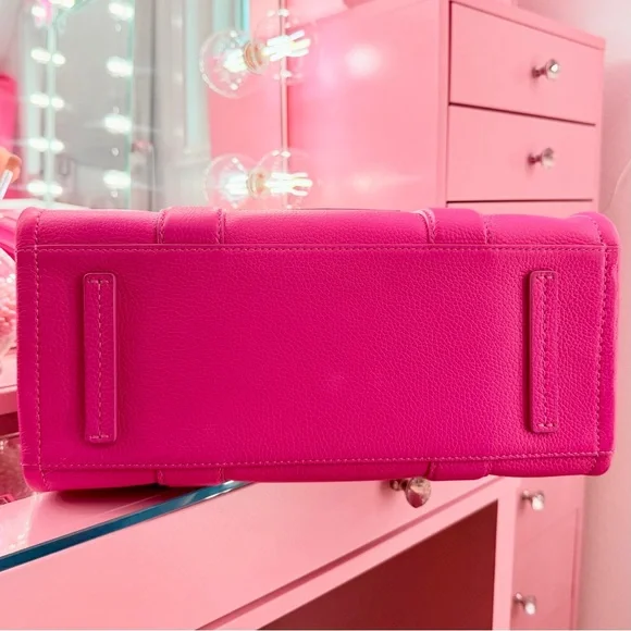 Marc Jacobs Hot Pink Leather Medium Tote Bag & Matching Mini Bag Wallet Set - Picture 7 of 12